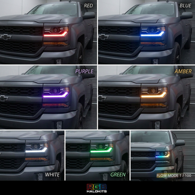 Chevrolet Silverado Multicolor Flow Series DRL Boards (2016-2018)