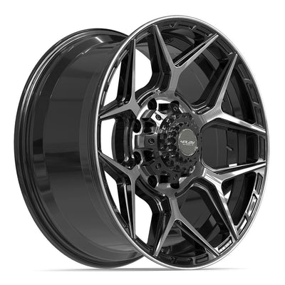 Set of 4 4Play 4P06 20x9 Gloss Black Brushed with Tinted Clear wheel, 8x170, 0mm offset