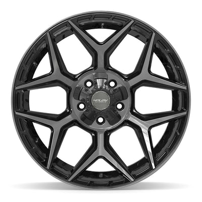 Set of 4 4Play 4P06 20x10 Gloss Black Brushed with Tinted Clear wheel, 5x127/5x139.7, -18mm offset