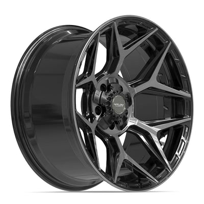 Set of 4 4Play 4P06 20x10 Gloss Black Brushed with Tinted Clear wheel, 5x127/5x139.7, -18mm offset