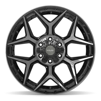 Set of 4 4Play 4P06 20x10 Gloss Black Brushed with Tinted Clear wheel, 6x135/6x139.7, -18mm offset