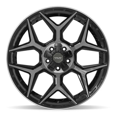 Set of 4 4Play 4P06 22x10 Gloss Black Brushed with Tinted Clear wheel, 5x127/5x139.7, -18mm offset