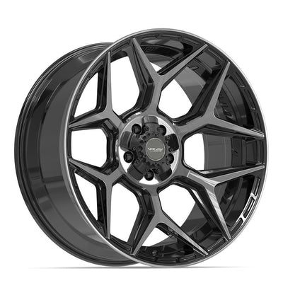 Set of 4 4Play 4P06 22x10 Gloss Black Brushed with Tinted Clear wheel, 5x127/5x139.7, -18mm offset