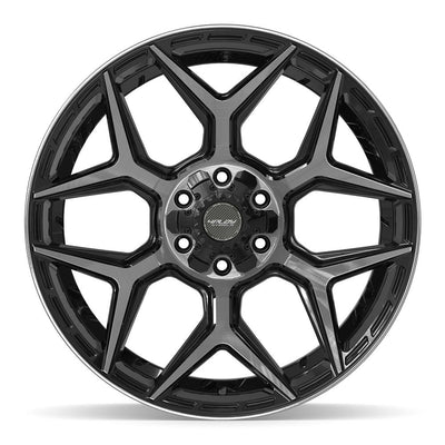 Set of 4 4Play 4P06 22x10 Gloss Black Brushed with Tinted Clear wheel, 6x135/6x139.7, -18mm offset