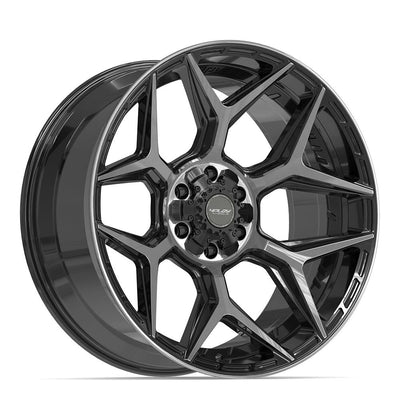 Set of 4 4Play 4P06 22x10 Gloss Black Brushed with Tinted Clear wheel, 6x135/6x139.7, -18mm offset