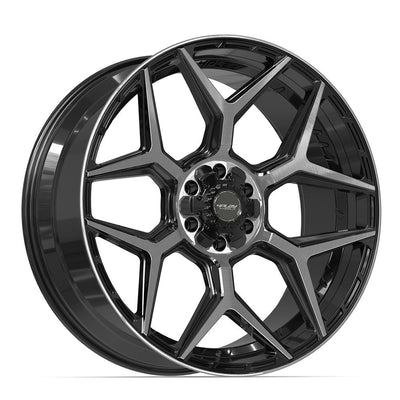Set of 4 4Play 4P06 24x10 Gloss Black Brushed with Tinted Clear wheel, 6x135/6x139.7, +18mm offset