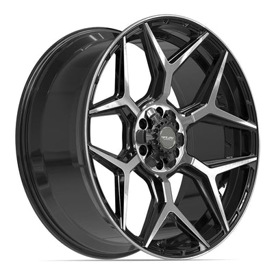 Set of 4 4Play 4P06 24x10 Gloss Black Brushed with Tinted Clear wheel, 6x135/6x139.7, +18mm offset