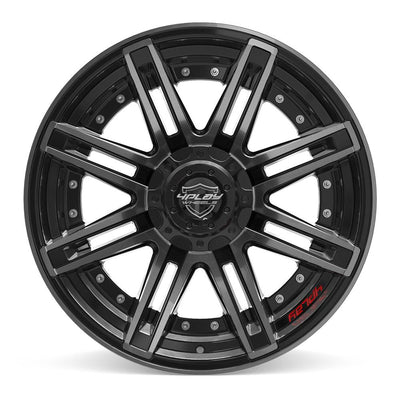 Set of 4 4Play 4P08 20x10 Gloss Black Brushed with Tinted Clear wheel, 6x135/6x139.7, -18mm offset