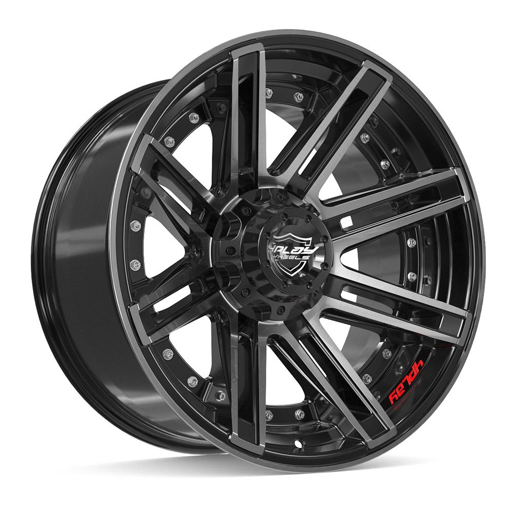 Set of 4 4Play 4P08 20x10 Gloss Black Brushed with Tinted Clear wheel, 6x135/6x139.7, -18mm offset