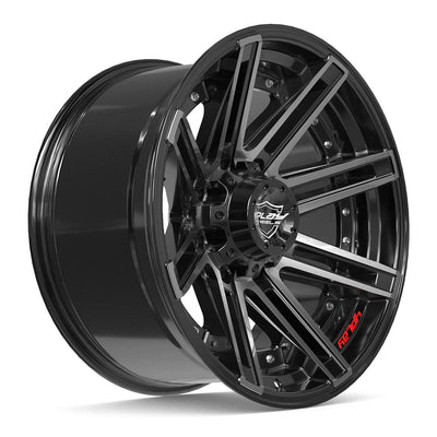 Set of 4 4Play 4P08 20x10 Gloss Black Brushed with Tinted Clear wheel, 8x170, -24mm offset
