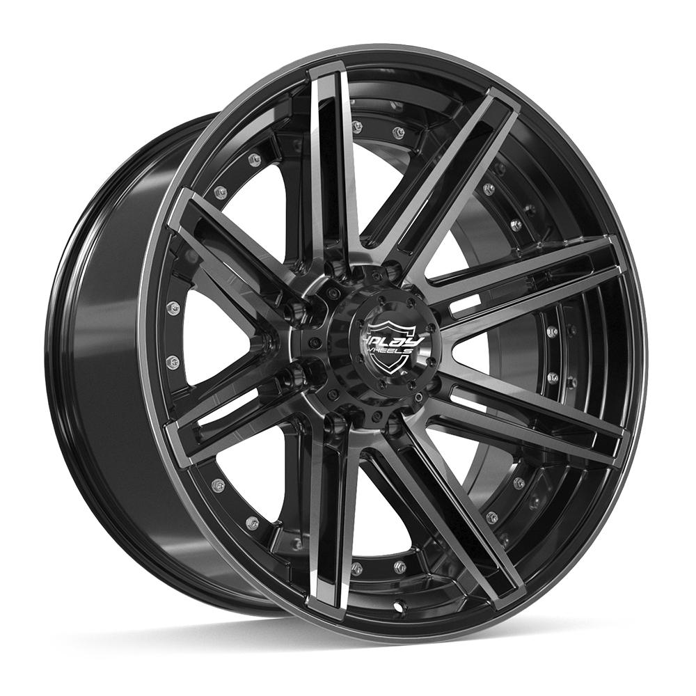 Set of 4 4Play 4P08 22x10 Gloss Black Brushed with Tinted Clear wheel, 8x170, -24mm offset