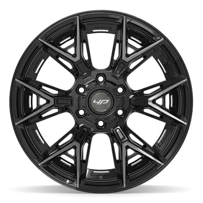 Set of 4 4Play 4P40 20x10 Gloss Black Brushed with Tinted Clear wheel, 6x135/6x139.7, -18mm offset