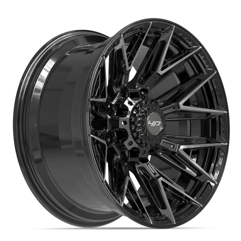 Set of 4 4Play 4P40 20x10 Gloss Black Brushed with Tinted Clear wheel, 8x170, -18mm offset