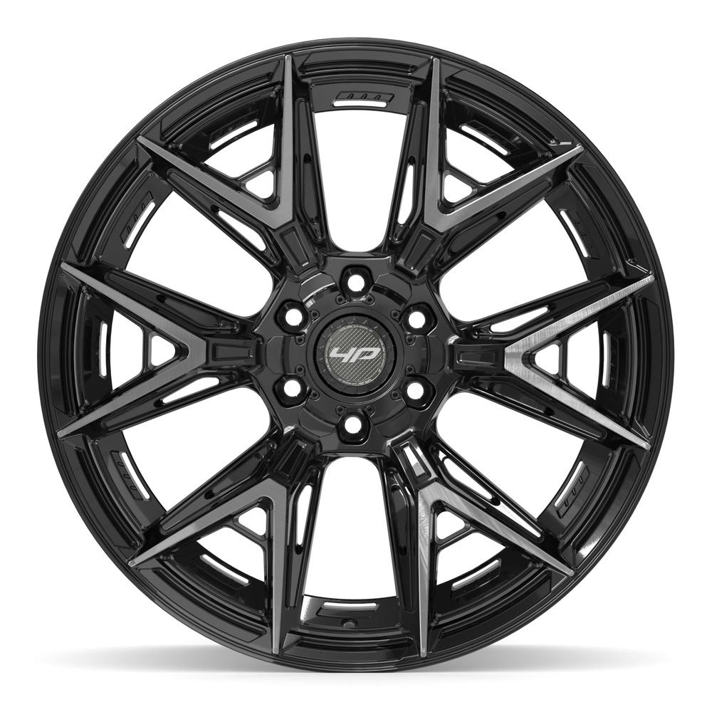 Set of 4 4Play 4P40 22x10 Gloss Black Brushed with Tinted Clear wheel, 6x135/6x139.7, -18mm offset