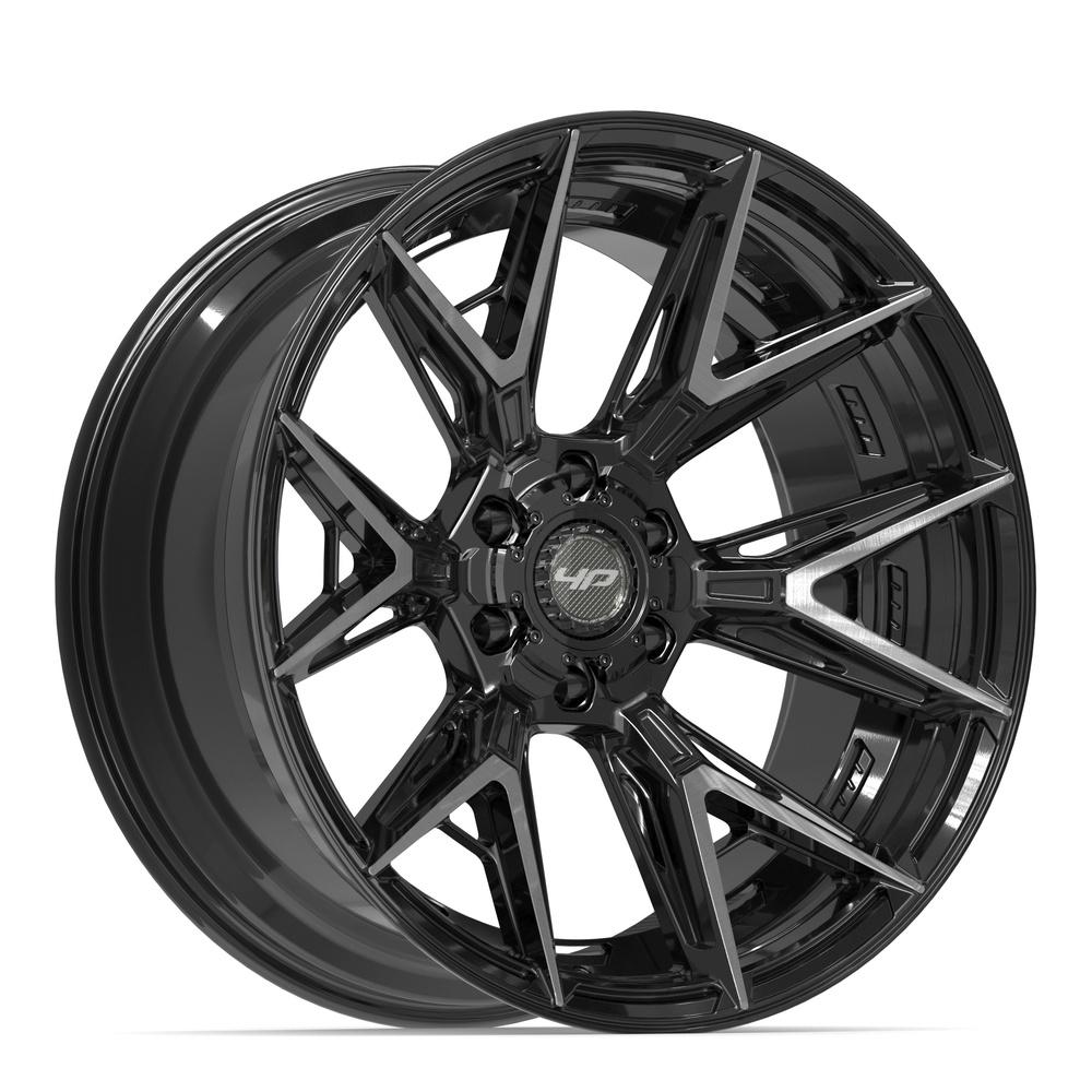 Set of 4 4Play 4P40 22x10 Gloss Black Brushed with Tinted Clear wheel, 6x135/6x139.7, -18mm offset