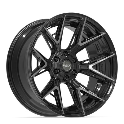 Set of 4 4Play 4P40 22x10 Gloss Black Brushed with Tinted Clear wheel, 6x135/6x139.7, -18mm offset