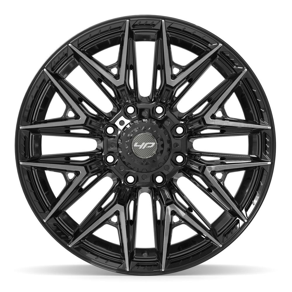 Set of 4 4Play 4P40 22x10 Gloss Black Brushed with Tinted Clear wheel, 8x170, -18mm offset