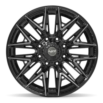 Set of 4 4Play 4P40 22x10 Gloss Black Brushed with Tinted Clear wheel, 8x165.1, -18mm offset