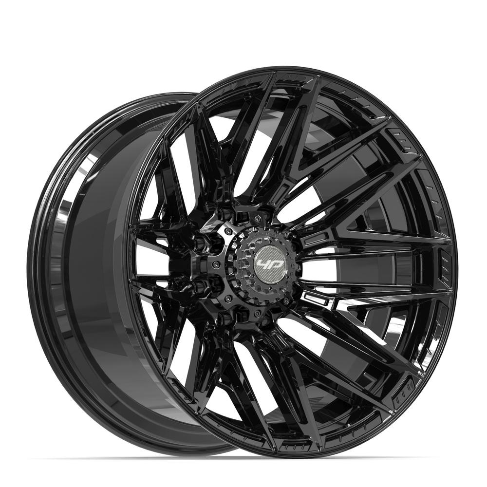 Set of 4 4Play 4P40 22x12 Gloss Black wheel, 8x180, -44mm offset