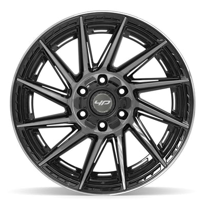 Set of 4 4Play 4P42 20x10 Gloss Black Brushed with Tinted Clear wheel, 6x135/6x139.7, -18mm offset