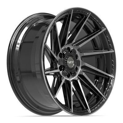 Set of 4 4Play 4P42 22x10 Gloss Black Brushed with Tinted Clear wheel, 6x135/6x139.7, -18mm offset