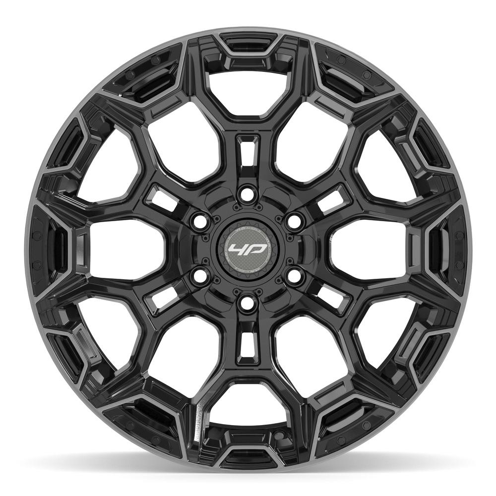 Set of 4 4Play 4P43 20x10 Gloss Black Brushed with Tinted Clear wheel, 6x135/6x139.7, -18mm offset