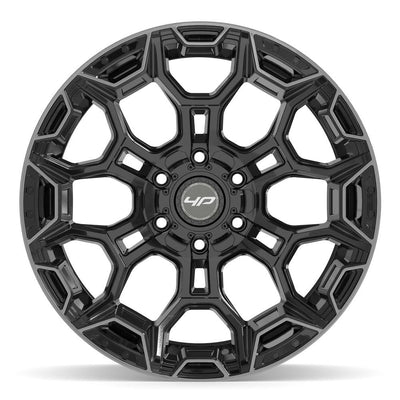 Set of 4 4Play 4P43 20x10 Gloss Black Brushed with Tinted Clear wheel, 6x135/6x139.7, -18mm offset