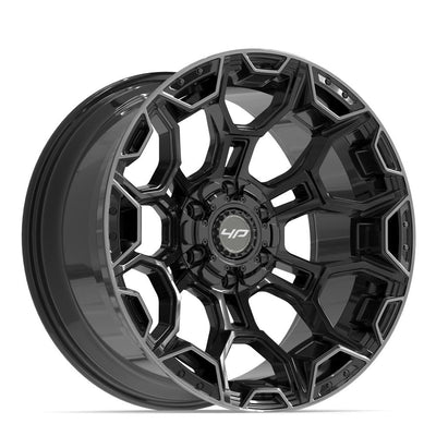 Set of 4 4Play 4P43 20x10 Gloss Black Brushed with Tinted Clear wheel, 6x135/6x139.7, -18mm offset