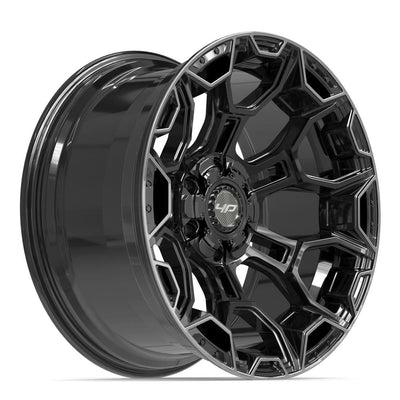 Set of 4 4Play 4P43 20x10 Gloss Black Brushed with Tinted Clear wheel, 6x135/6x139.7, -18mm offset
