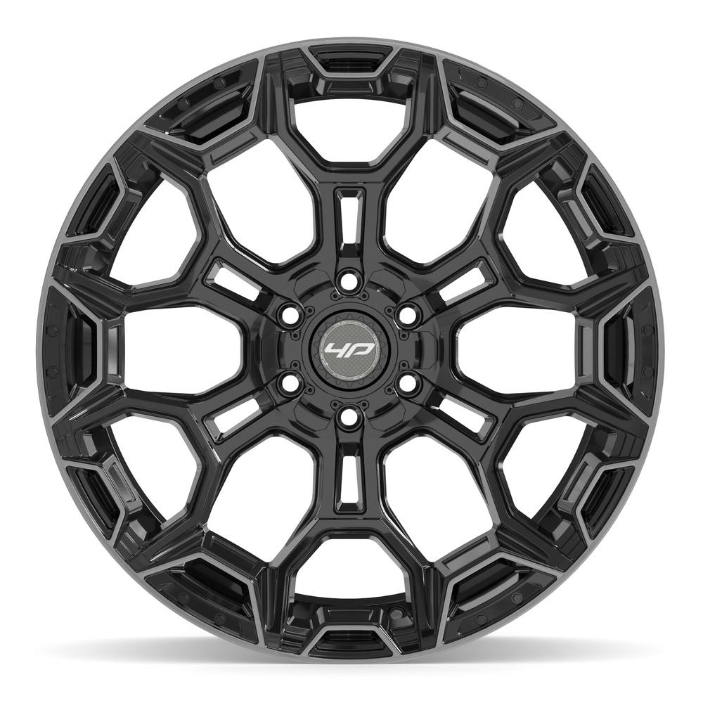 Set of 4 4Play 4P43 22x10 Gloss Black Brushed with Tinted Clear wheel, 6x135/6x139.7, -18mm offset