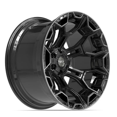 Set of 4 4Play 4P43 22x12 Gloss Black Brushed with Tinted Clear wheel, 6x135/6x139.7, -44mm offset