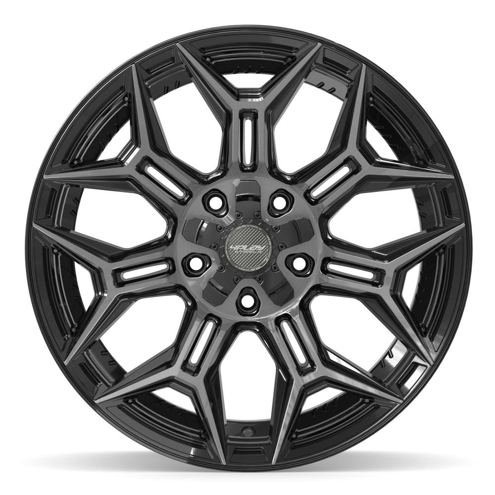 Set of 4 4Play 4P44 20x10 Gloss Black Brushed with Tinted Clear wheel, 5x127/5x139.7, -18mm offset