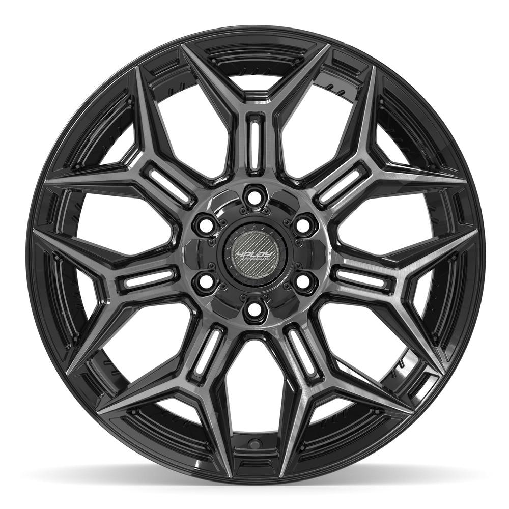 Set of 4 4Play 4P44 20x10 Gloss Black Brushed with Tinted Clear wheel, 6x135/6x139.7, -18mm offset