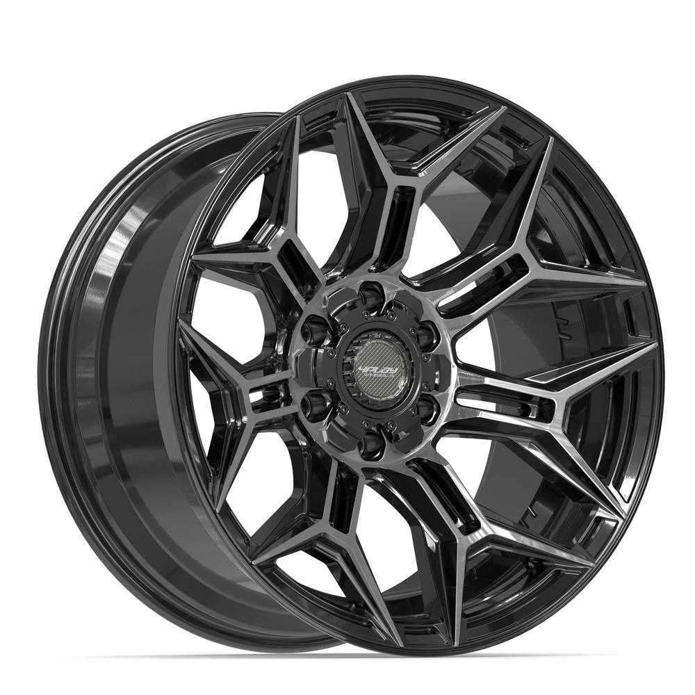Set of 4 4Play 4P44 20x10 Gloss Black Brushed with Tinted Clear wheel, 6x135/6x139.7, -18mm offset