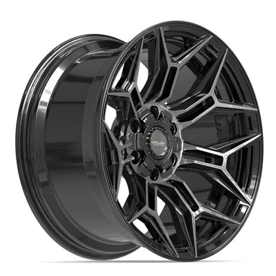 Set of 4 4Play 4P44 20x10 Gloss Black Brushed with Tinted Clear wheel, 6x135/6x139.7, -18mm offset