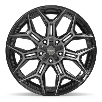 Set of 4 4Play 4P44 22x10 Gloss Black Brushed with Tinted Clear wheel, 5x127/5x139.7, -18mm offset