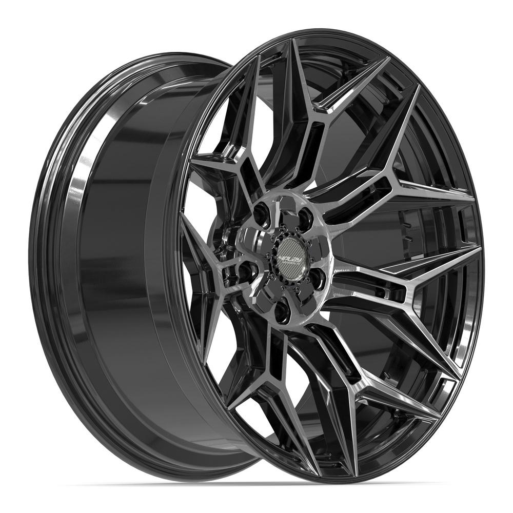 Set of 4 4Play 4P44 22x10 Gloss Black Brushed with Tinted Clear wheel, 5x127/5x139.7, -18mm offset