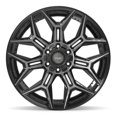 Set of 4 4Play 4P44 22x10 Gloss Black Brushed with Tinted Clear wheel, 6x135/6x139.7, -18mm offset