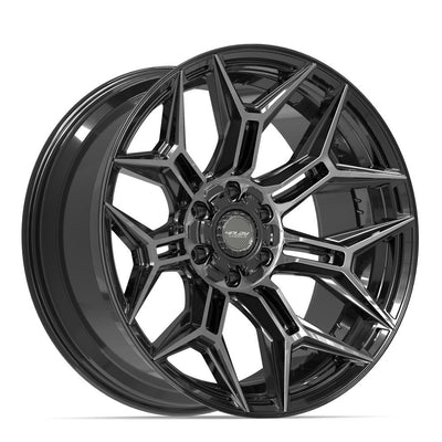 Set of 4 4Play 4P44 22x10 Gloss Black Brushed with Tinted Clear wheel, 6x135/6x139.7, -18mm offset