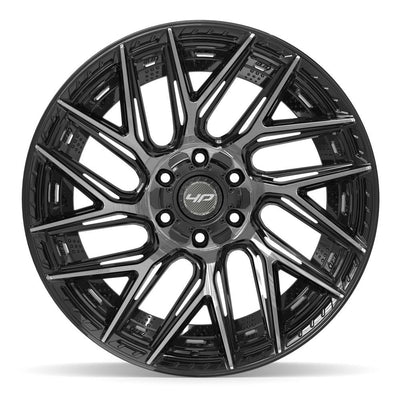 Set of 4 4Play 4P45 22x10 Gloss Black Brushed with Tinted Clear wheel, 6x135/6x139.7, -18mm offset