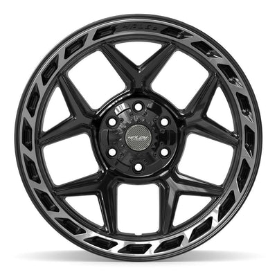 Set of 4 4Play 4P55 20x10 Gloss Black Brushed with Tinted Clear wheel, 6x135/6x139.7, -18mm offset