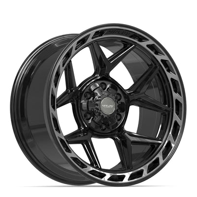 Set of 4 4Play 4P55 20x10 Gloss Black Brushed with Tinted Clear wheel, 6x135/6x139.7, -18mm offset