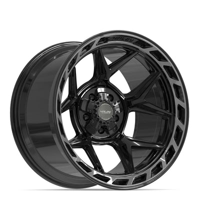 Set of 4 4Play 4P55 20x12 Gloss Black Brushed with Tinted Clear wheel, 5x127/5x139.7, -44mm offset