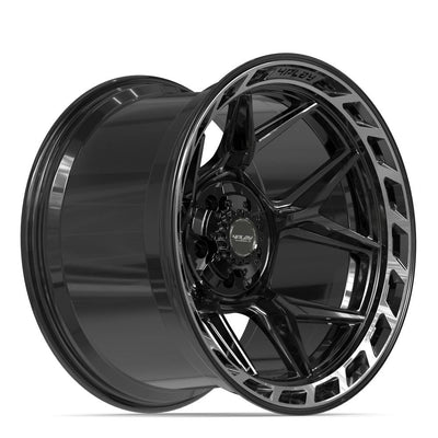 Set of 4 4Play 4P55 20x12 Gloss Black Brushed with Tinted Clear wheel, 5x127/5x139.7, -44mm offset