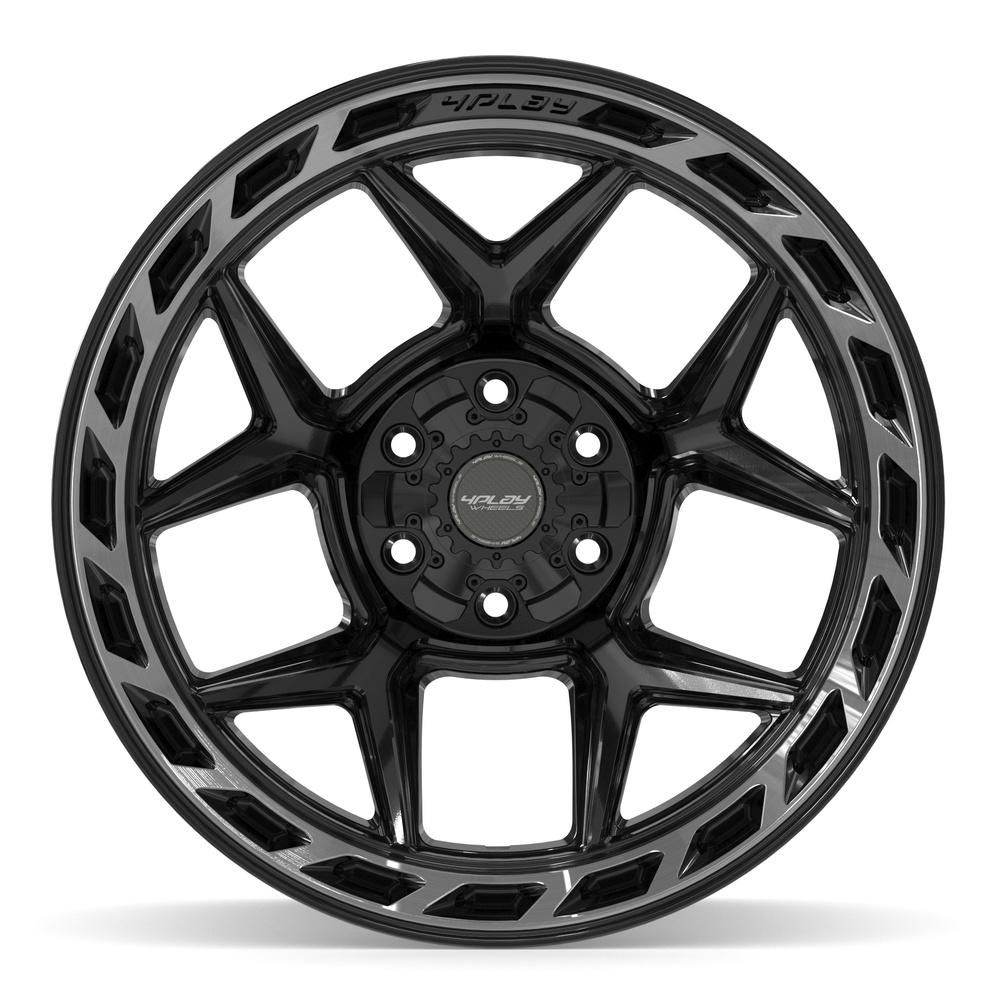 Set of 4 4Play 4P55 20x12 Gloss Black Brushed with Tinted Clear wheel, 6x135/6x139.7, -44mm offset