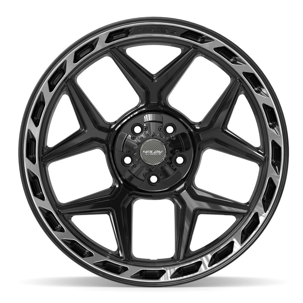 Set of 4 4Play 4P55 22x10 Gloss Black Brushed with Tinted Clear wheel, 5x127/5x139.7, -18mm offset