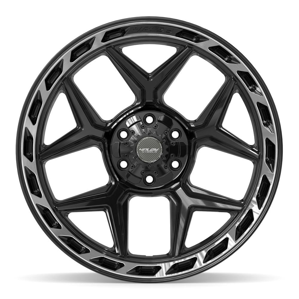 Set of 4 4Play 4P55 22x10 Gloss Black Brushed with Tinted Clear wheel, 6x135/6x139.7, -18mm offset