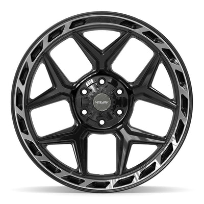 Set of 4 4Play 4P55 22x10 Gloss Black Brushed with Tinted Clear wheel, 6x135/6x139.7, -18mm offset
