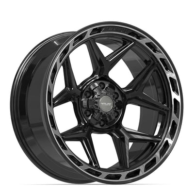 Set of 4 4Play 4P55 22x10 Gloss Black Brushed with Tinted Clear wheel, 6x135/6x139.7, -18mm offset