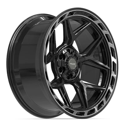 Set of 4 4Play 4P55 22x10 Gloss Black Brushed with Tinted Clear wheel, 6x135/6x139.7, -18mm offset